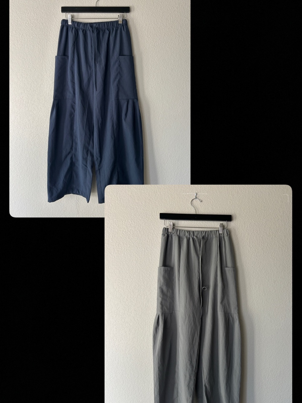 Bundle of 2 Wide-Leg Pants in Navy & Gray | Hip Street Style | Size Medium